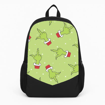 Green Middle Finger Christmas Pattern Backpack