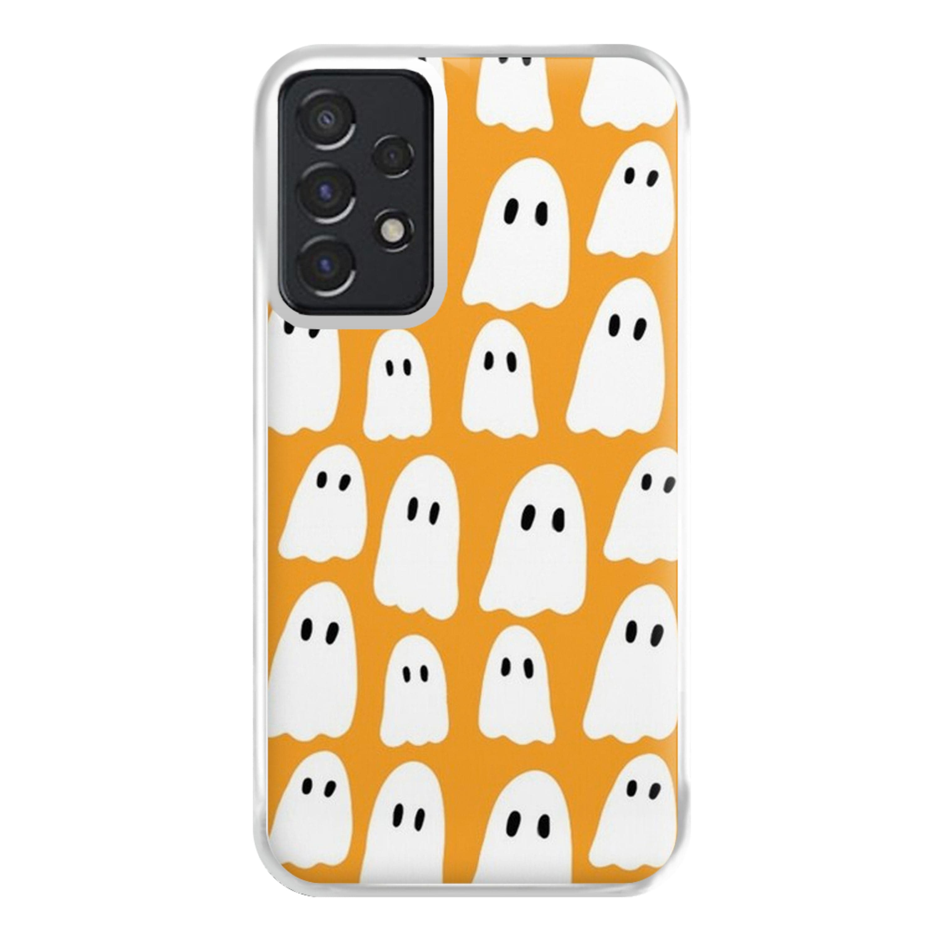 Orange Ghost Halloween Pattern Phone Case