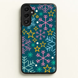 Colourful Christmas Symbols Pattern Galaxy A34 Case