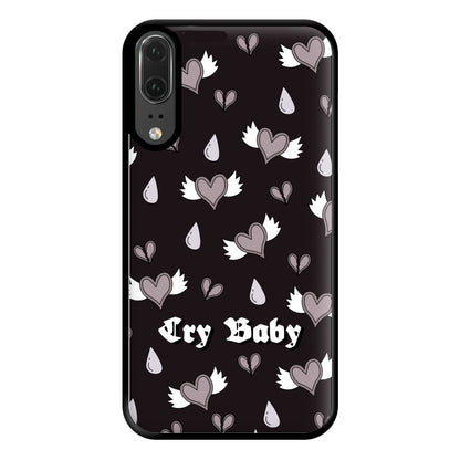 Cry Baby Monochrome Hearts Pattern Huawei P20 Case