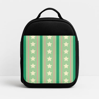 Stars And Stripes Christmas Pattern Insulated Lunch Bag