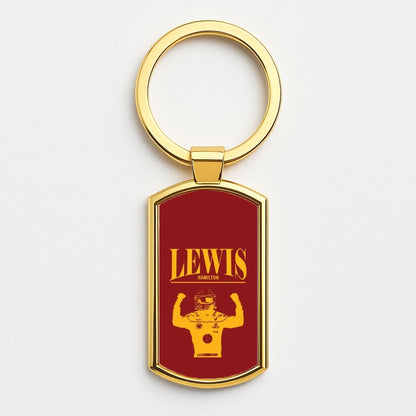 Lewis Red And Gold Gold Keyring