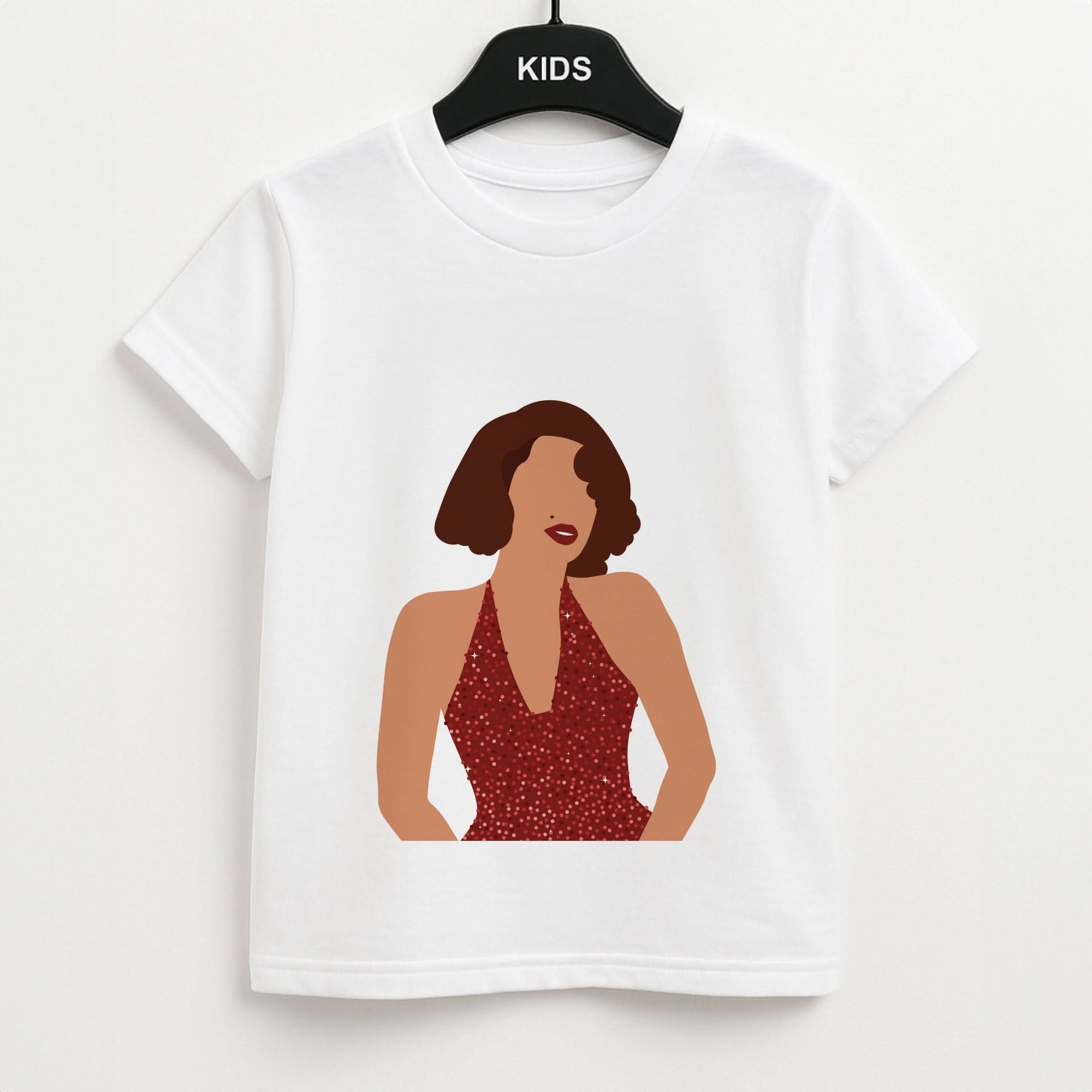 Red Sparkly Dress Kids T-Shirt