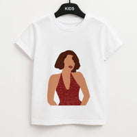 Red Sparkly Dress Kids T-Shirt