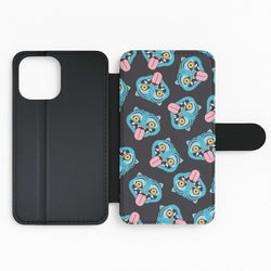 Demon Cat Pattern Flip Phone Case