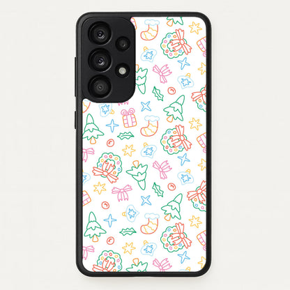 Neon Christmas Icons Pattern II Galaxy A53 Case