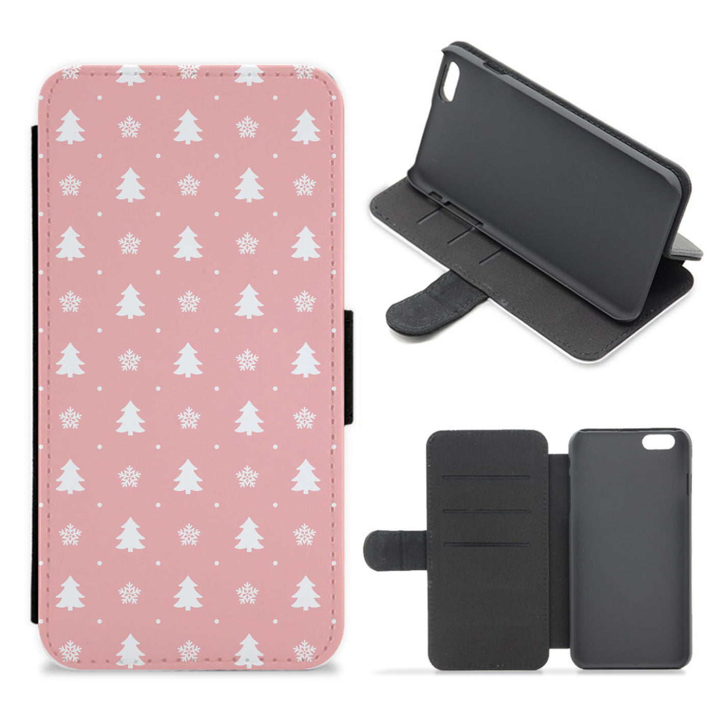 Pink Tree Pattern Flip / Wallet Phone Case