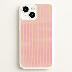 Pink Meadow Stripes iPhone 13 Mini Case