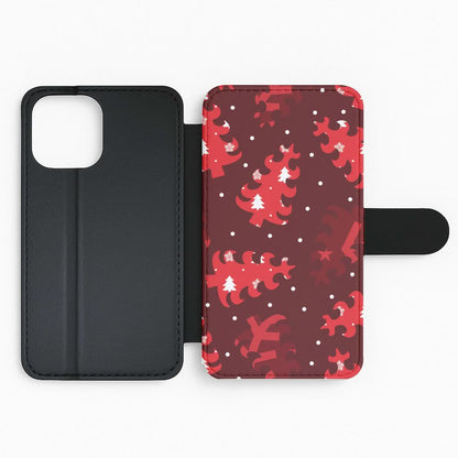 Wrapping Paper Christmas Tree Pattern Flip Phone Case