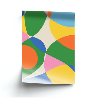 Colourful Abstract Shapes Pattern Poster