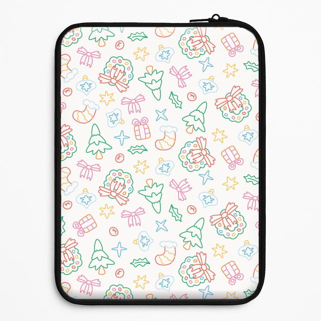 Neon Christmas Icons Pattern II Universal Laptop Sleeve