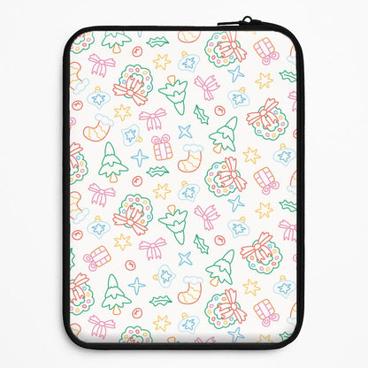Neon Christmas Icons Pattern II Universal Laptop Sleeve