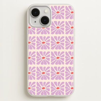 Square Abstract Flowers Mauve iPhone 13 Mini Case