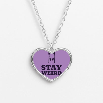 Stay Weird Purple Heart Necklace