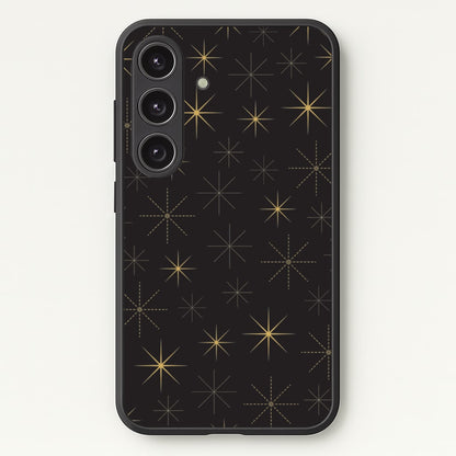 Christmas Gold Stars Pattern Galaxy S25 Case