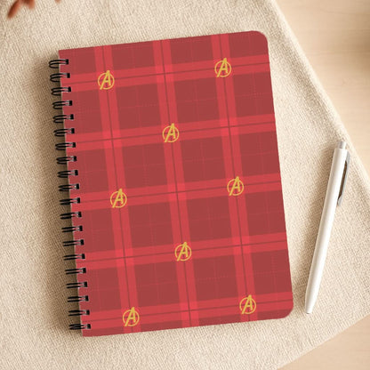 Superhero Team Red Tartan Pattern Notepad