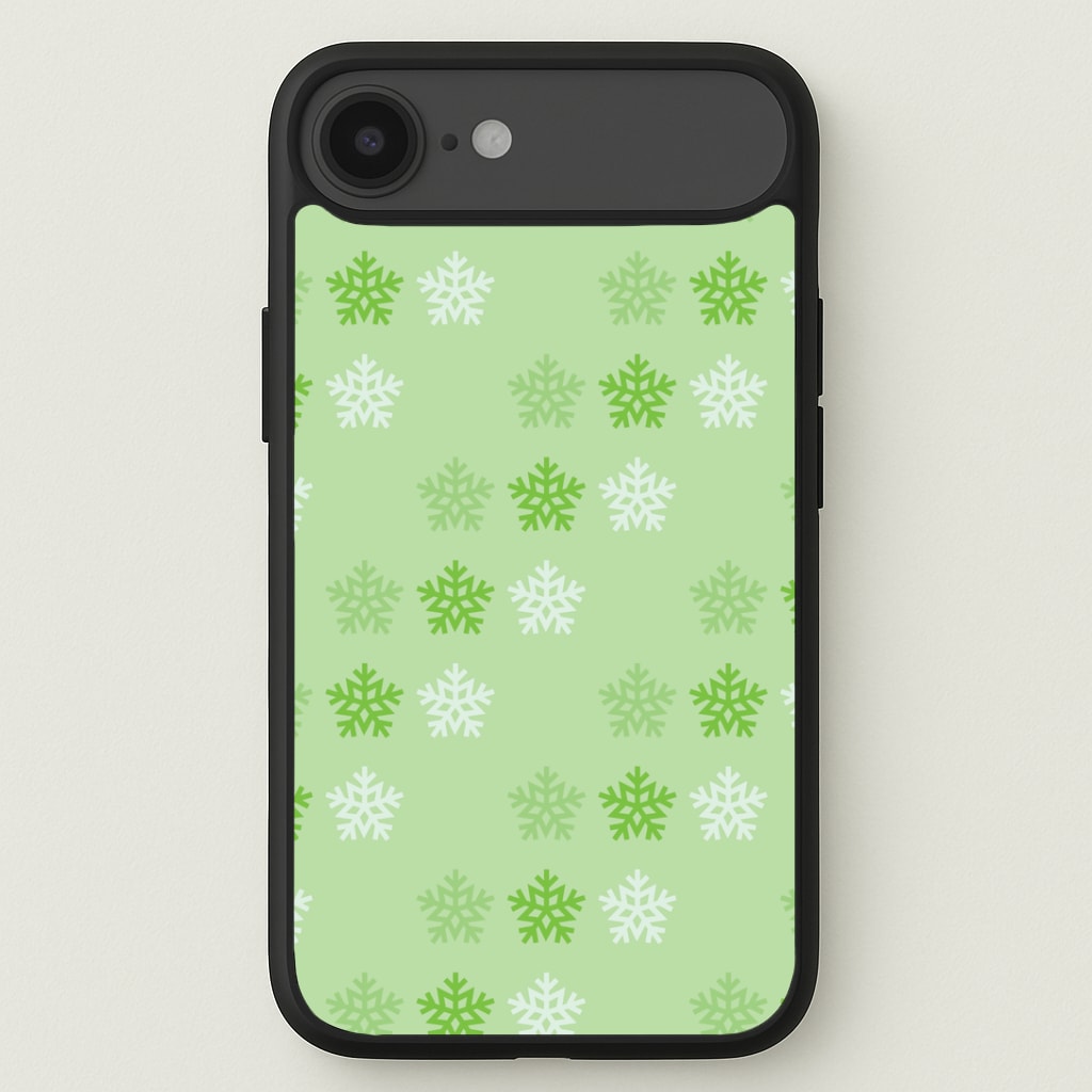 Green Slowflakes Christmas Pattern iPhone 17 Air Case
