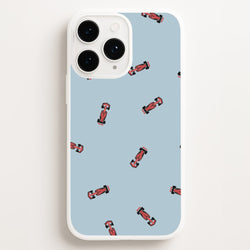 Race Cars Pattern Blue iPhone 16 Pro Case