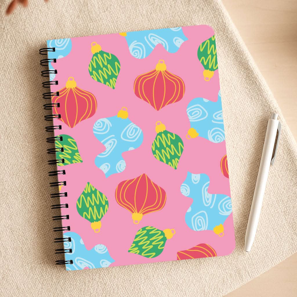 Abstract Christmas Baubles Pattern Notepad