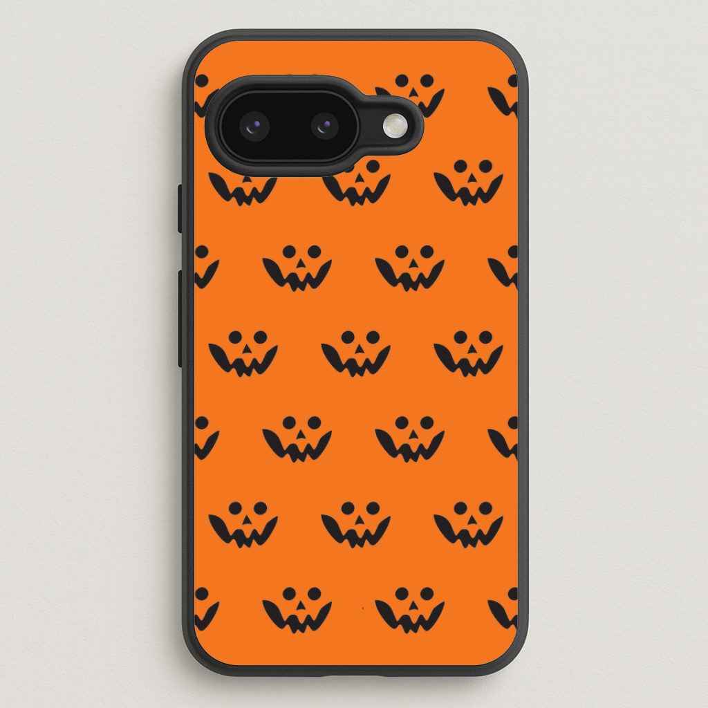 Carved Pumpkin Face Pattern Google Pixel 9a Case