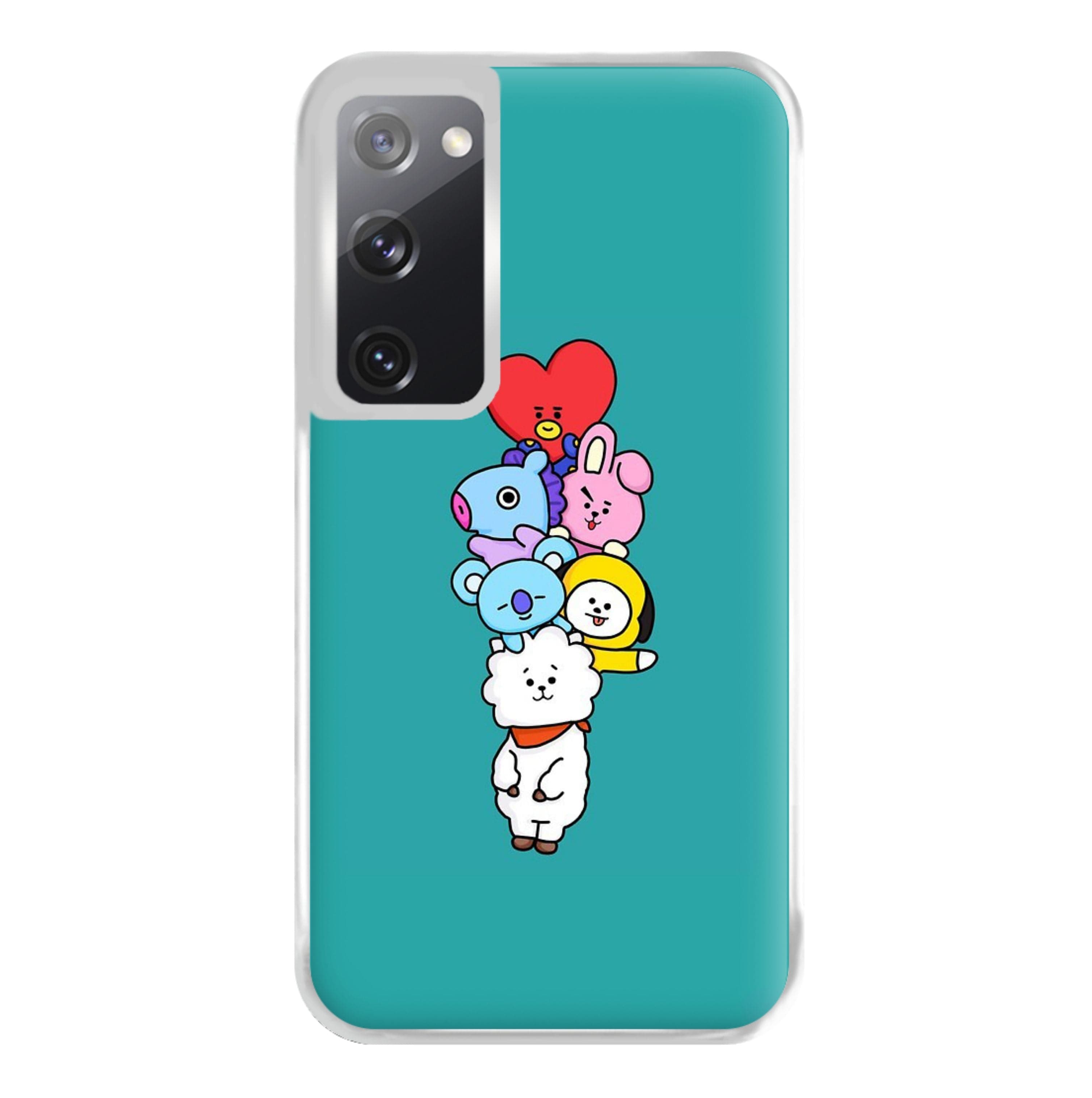 Green BT21 - RJ, Mang, Koya, Chimmy, Cooky, Shooky, Tata - K Pop Phone Case