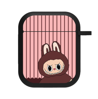 Stripey Cute Brown Monster AirPods Case