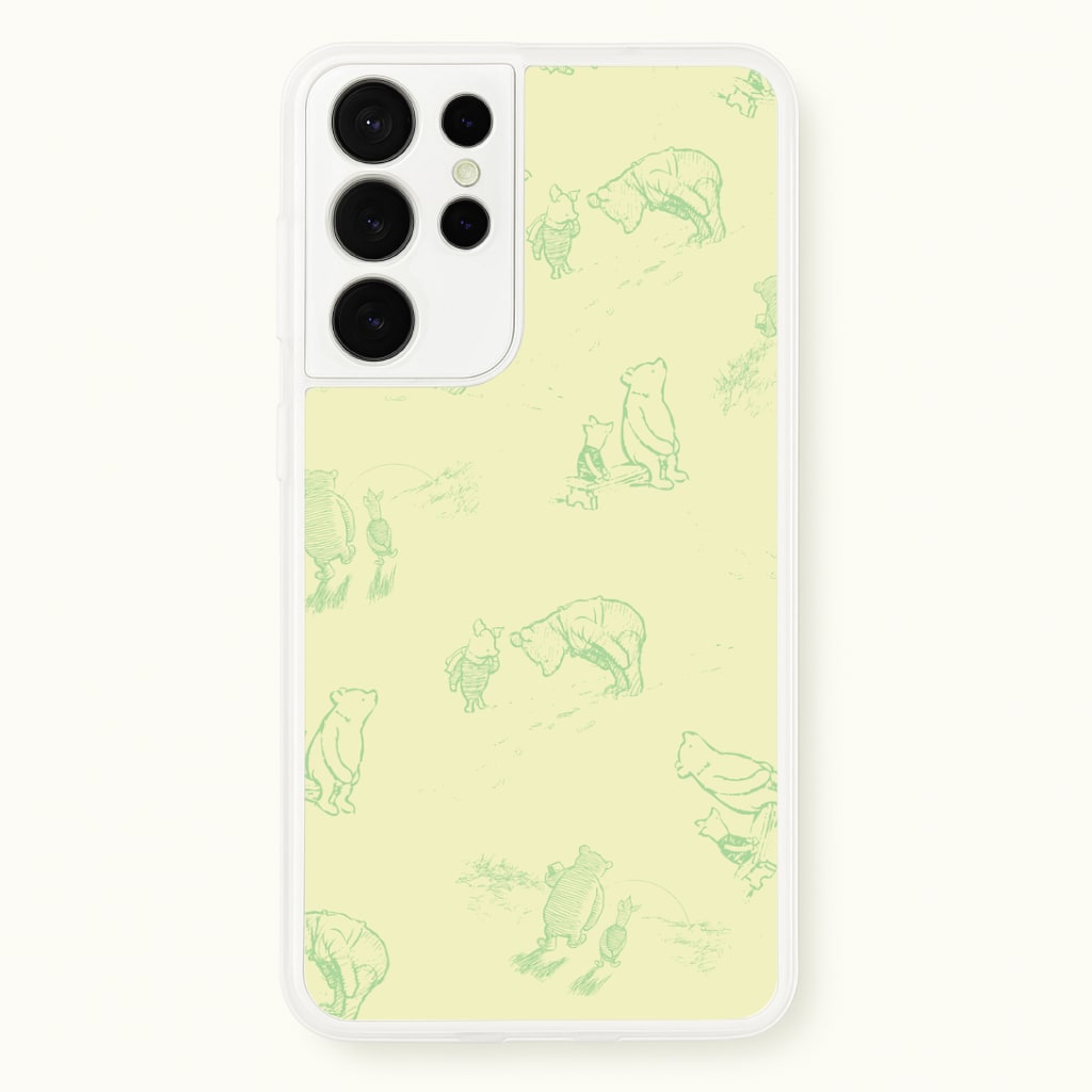 Sketched Winnie Pattern Galaxy S21 Ultra Case