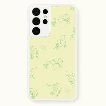 Sketched Winnie Pattern Galaxy S21 Ultra Case