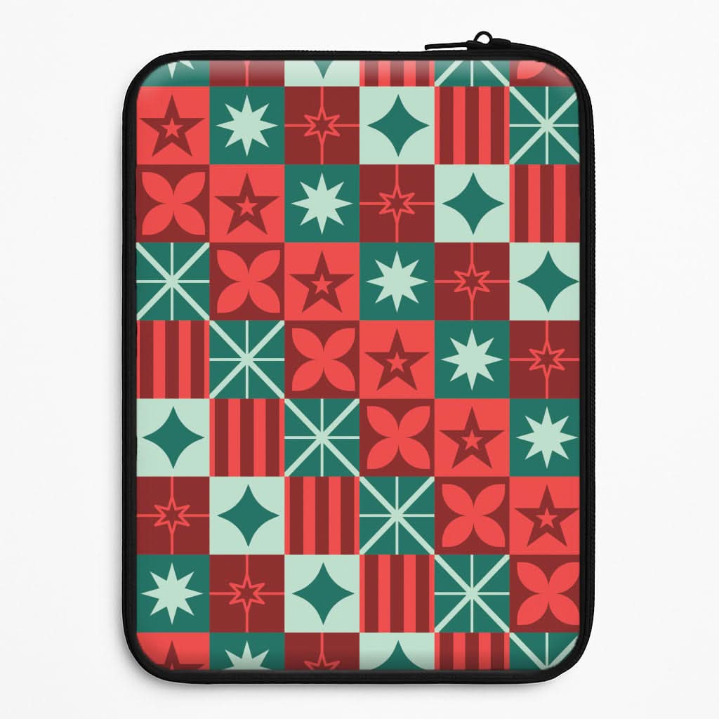 Geometric Square Christmas Pattern Laptop Sleeve