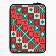 Geometric Square Christmas Pattern Laptop Sleeve 1