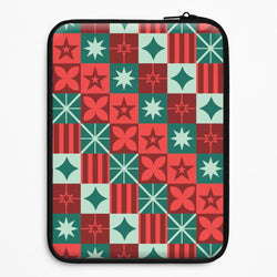 Geometric Square Christmas Pattern Universal Laptop Sleeve