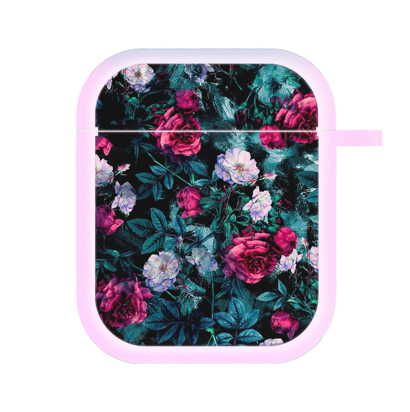 Black Floral Pattern AirPods Case