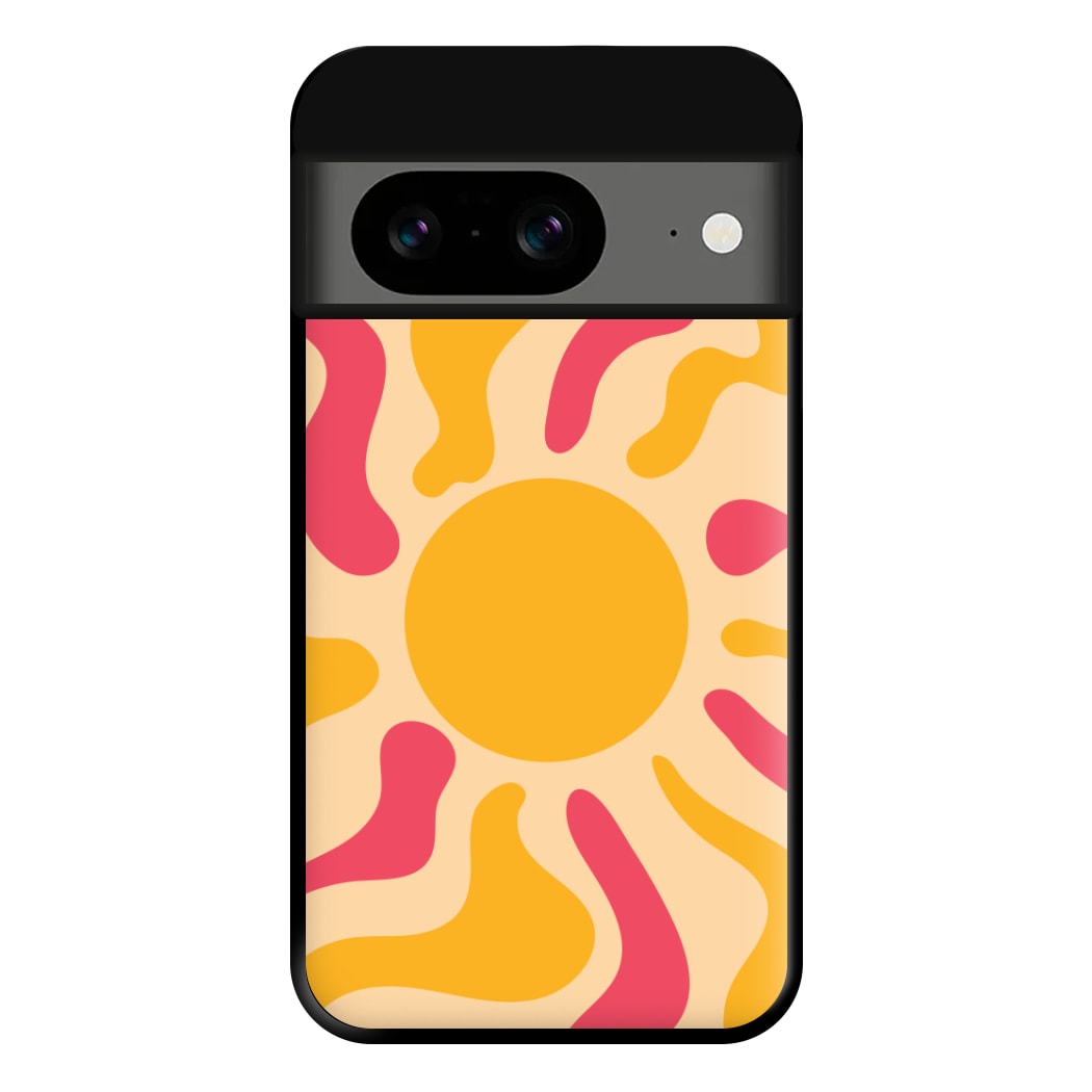 Yellow And Pink Abstract Sun Google Pixel 8a Case