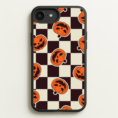 Pumpkin Stickers Checkered Pattern iPhone 6 Plus / 7 Plus / 8 Plus Case
