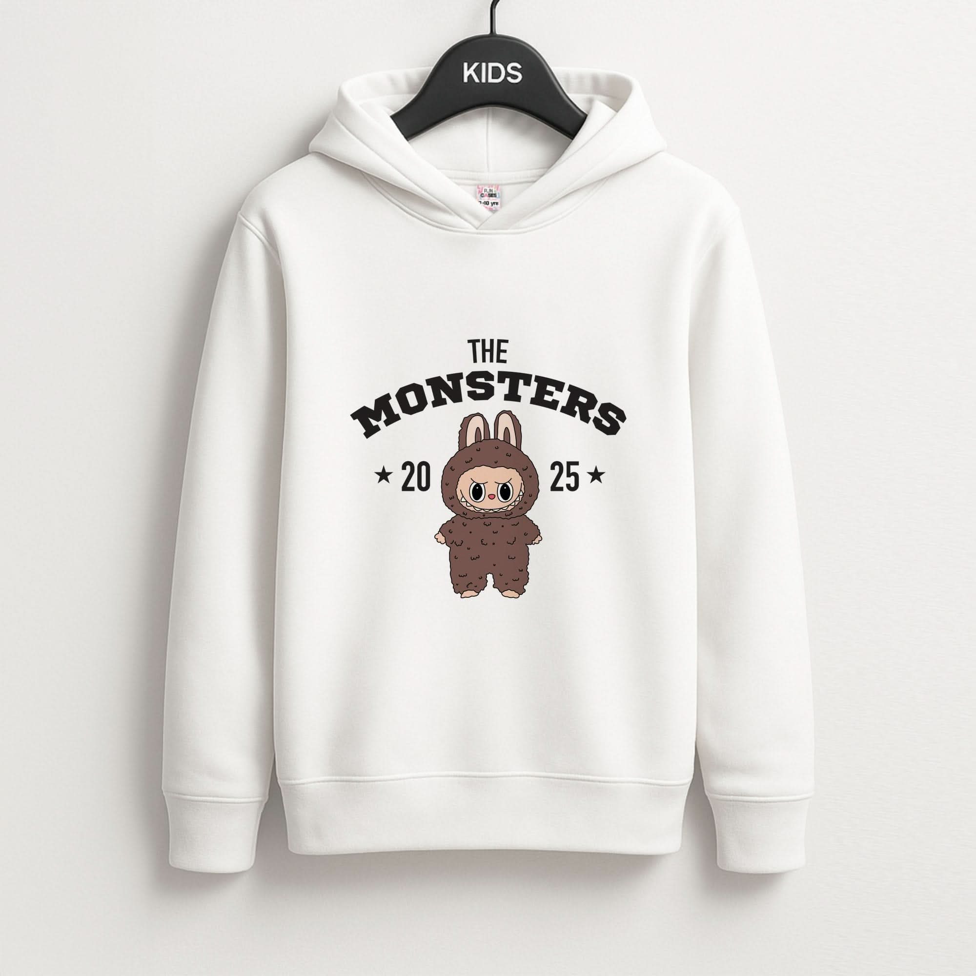 Cute Monster 2025 Biege Kids Hoodie