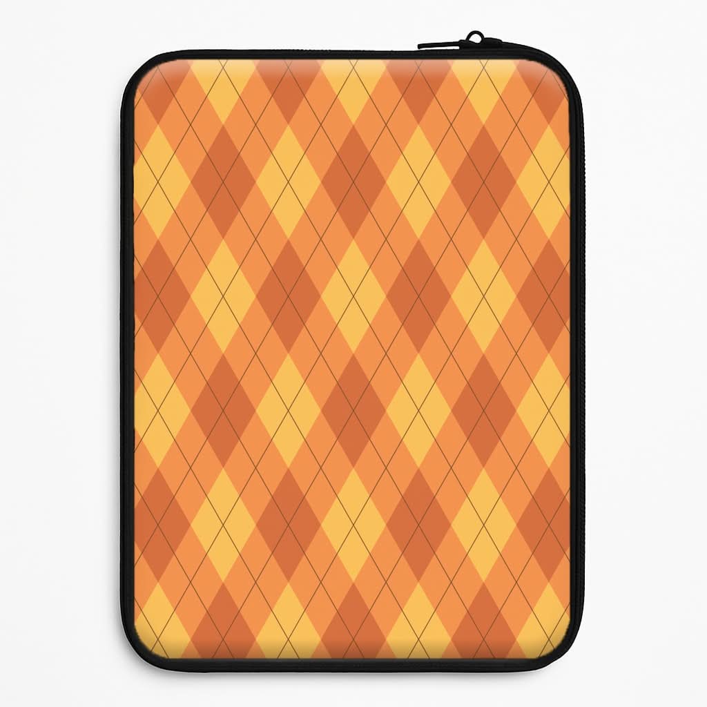Orange Argyle Pattern Laptop Sleeve