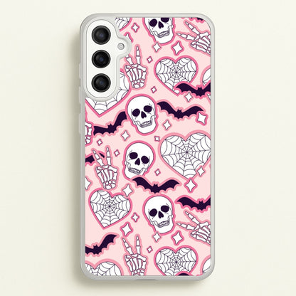 Cute Halloween Stickers Pattern Galaxy A34 Case