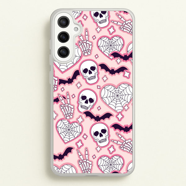 Cute Halloween Stickers Pattern Galaxy A36 Case
