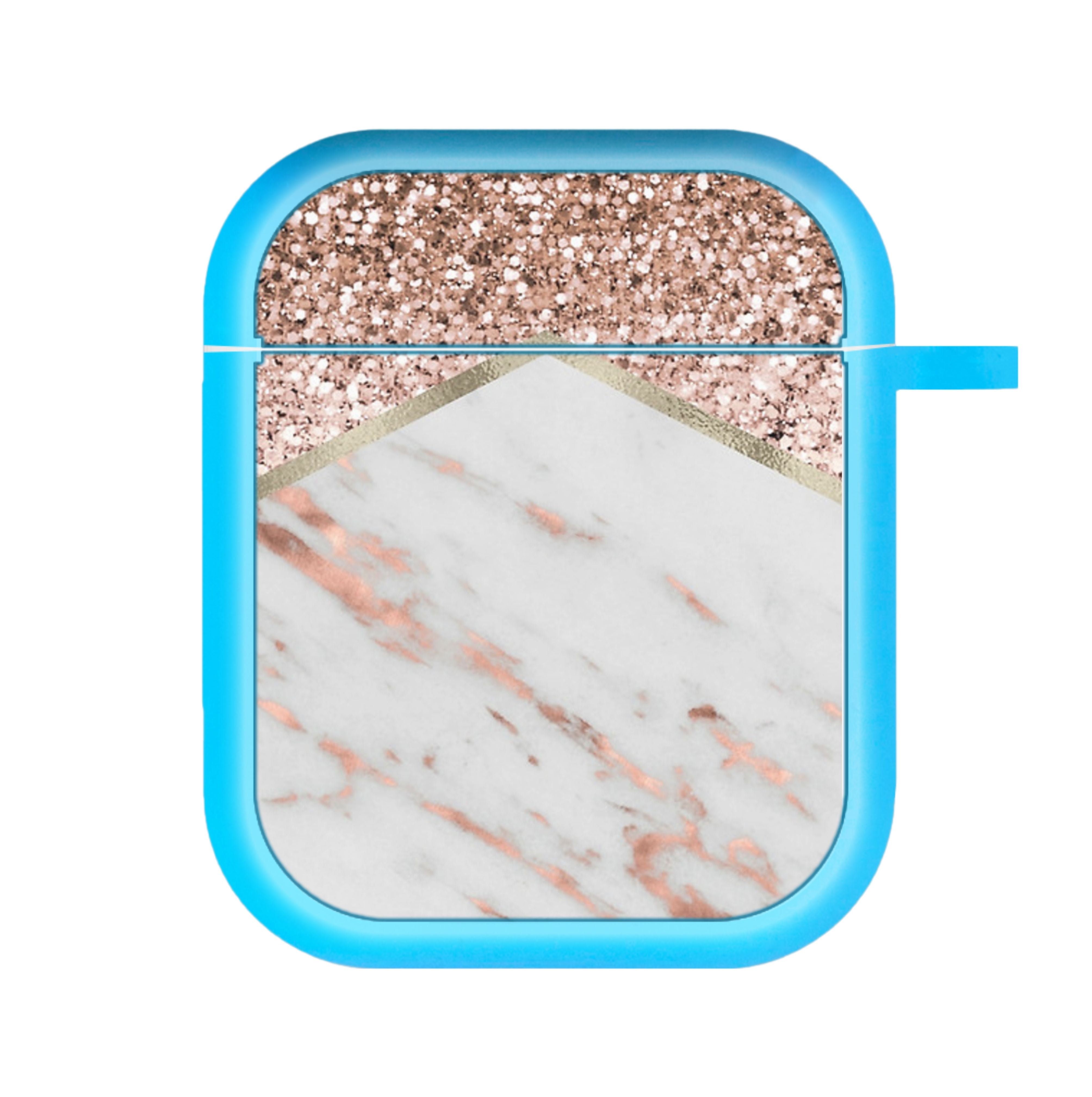 Rose Gold Marble & Glitter AirPods Case