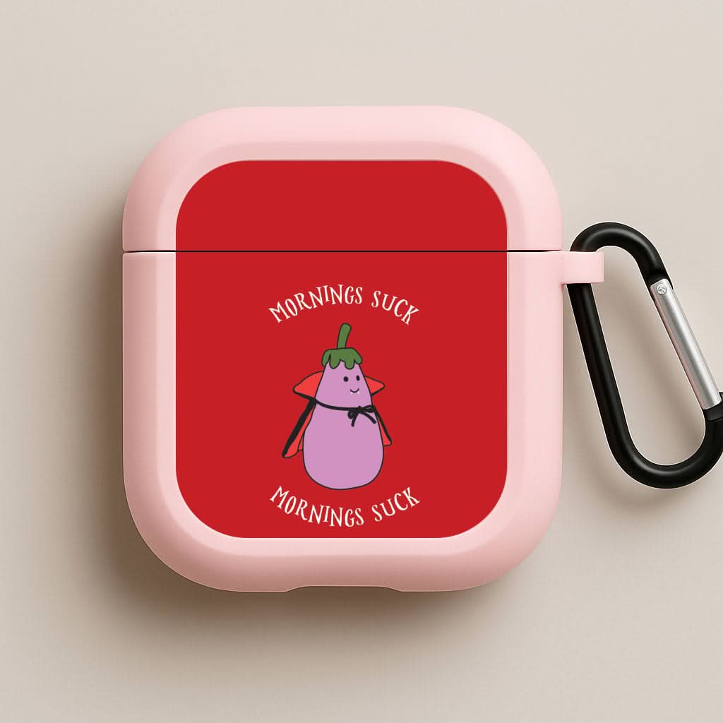 Mornings Suck Plush - Halloween Pink AirPods Case