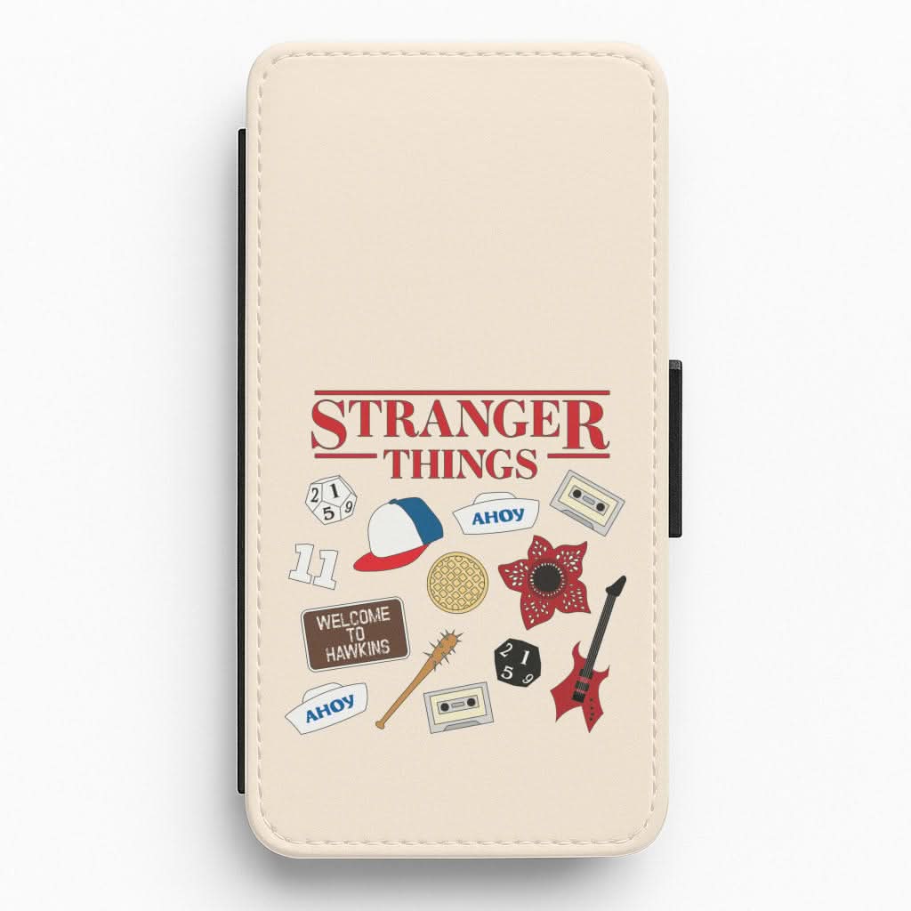 Stranger Things Cartoon Icons Flip / Wallet Phone Case