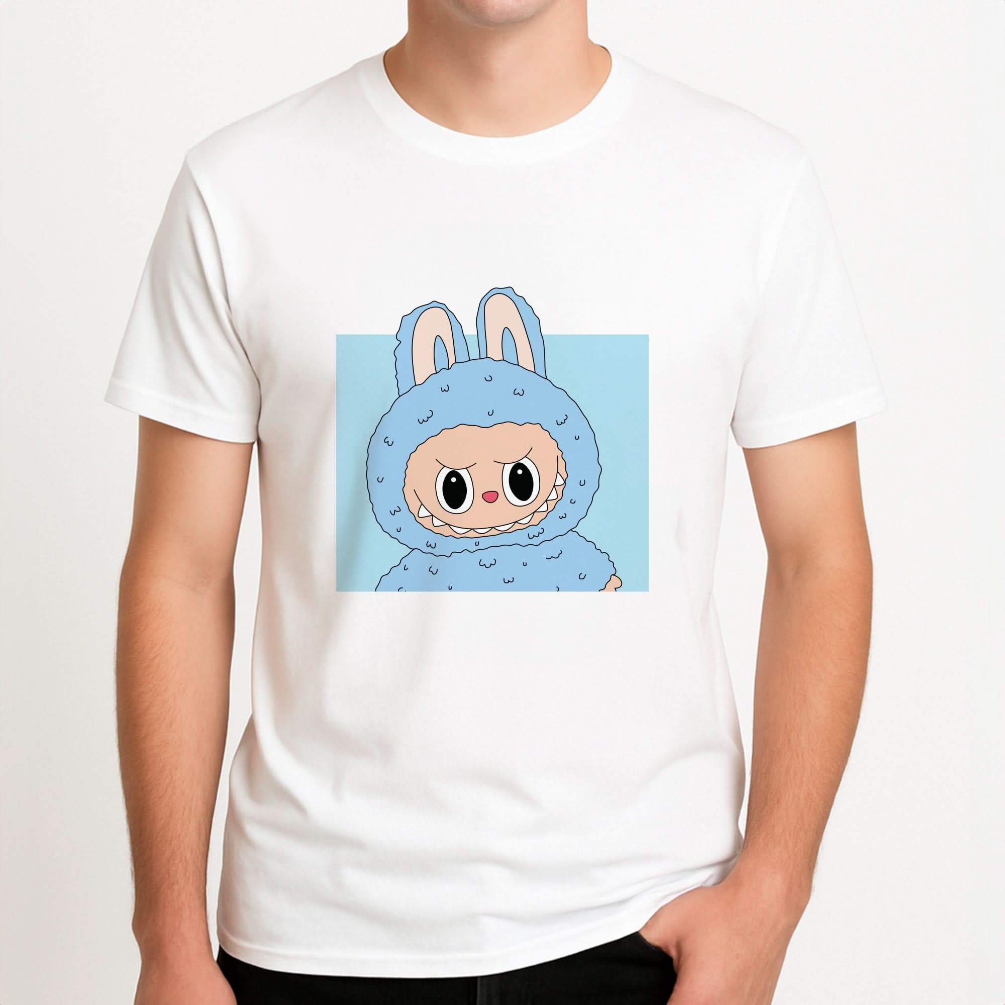 Cute Blue Notebook Monster Mens T-Shirt
