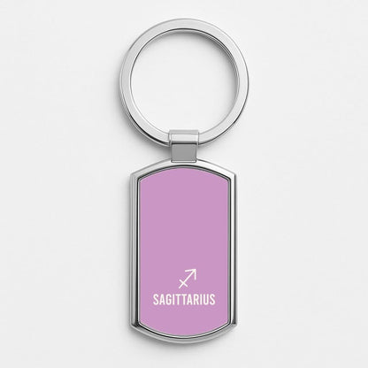 Sagittarius Pastel Zodiac Silver Metal Keyring