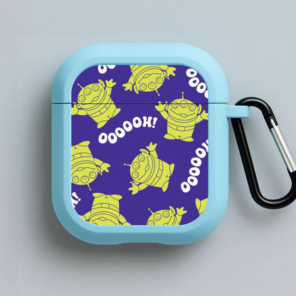 Toy Aliens Silhouette Pattern Blue AirPods Case