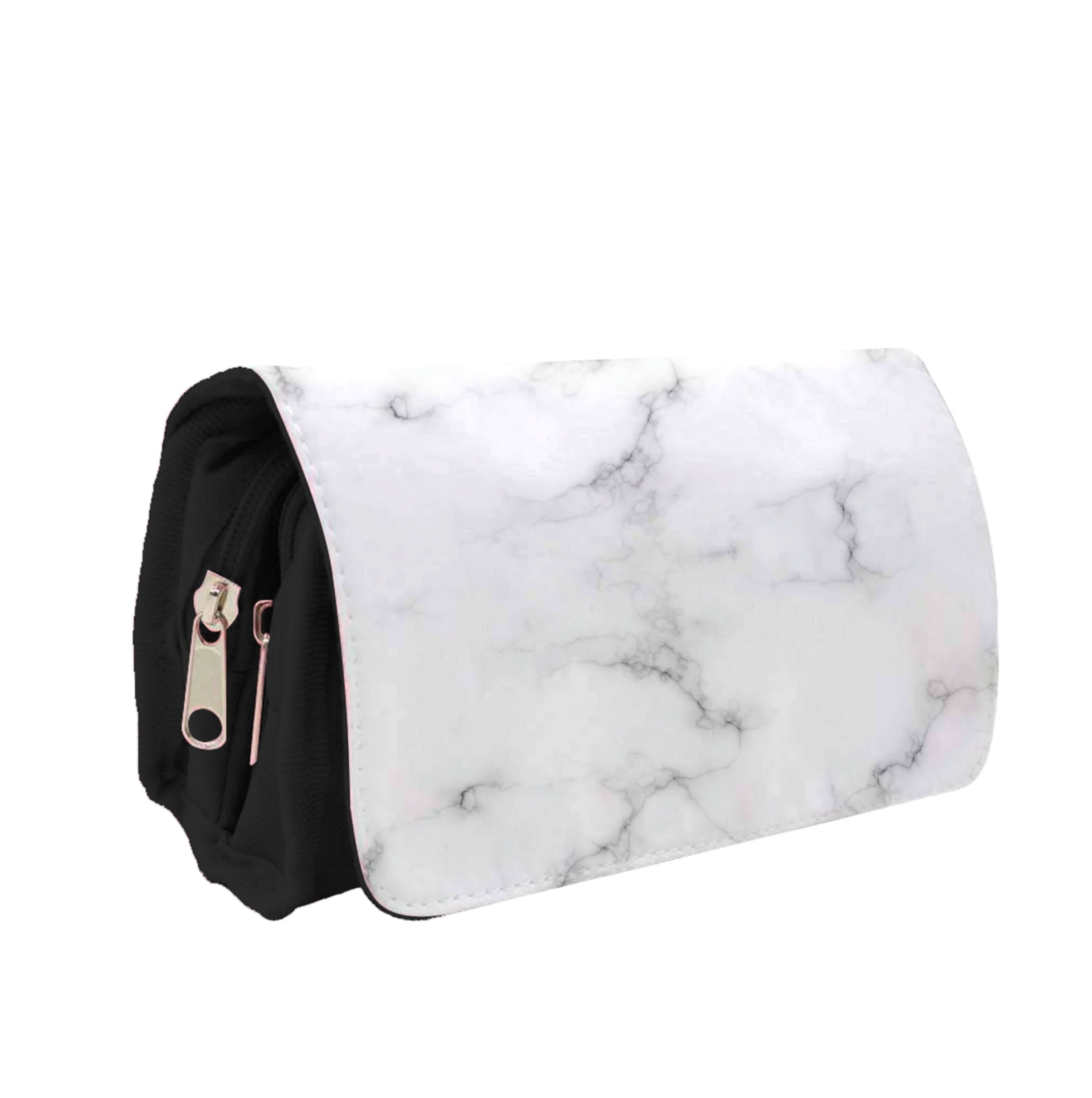 White Marbled  Pencil Case