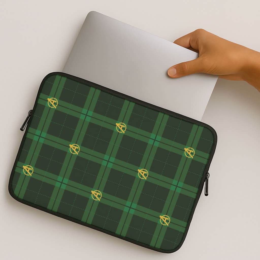 Superhero Team Green Tartan Pattern MacBook Cover