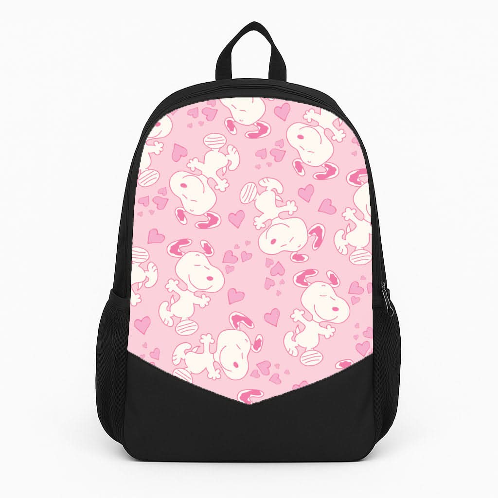 Cartoon Beagle Valentine Hearts Pattern Backpack
