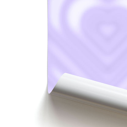 Drippy Love Heart Purple Poster