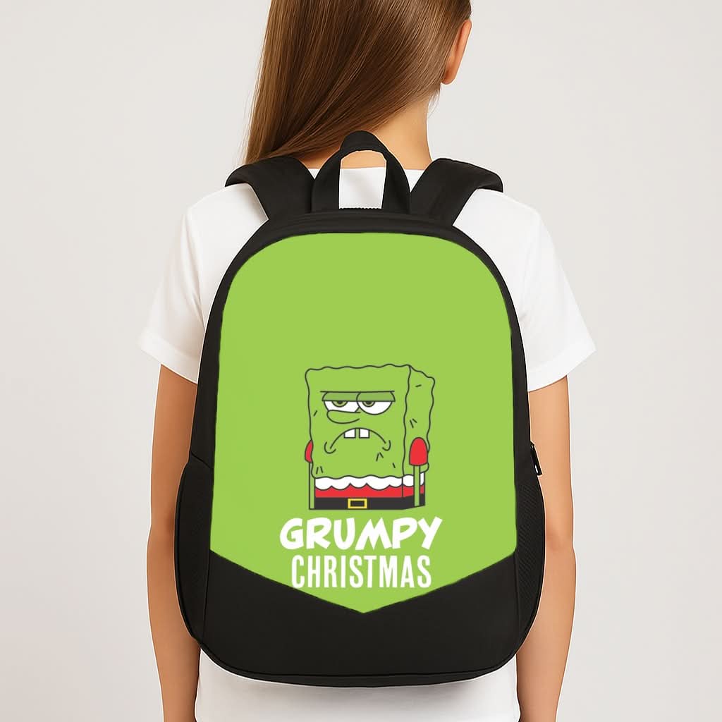 Grumpy Christmas Cartoon Sponge School Bag