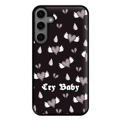 Cry Baby Monochrome Hearts Pattern Galaxy S24 Case